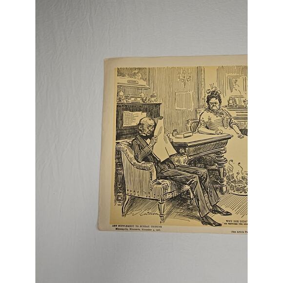 Antique 1906 Print Charles Dana Gibson Why She Didn't Get The Place Vintage Art - Picture 2 of 8